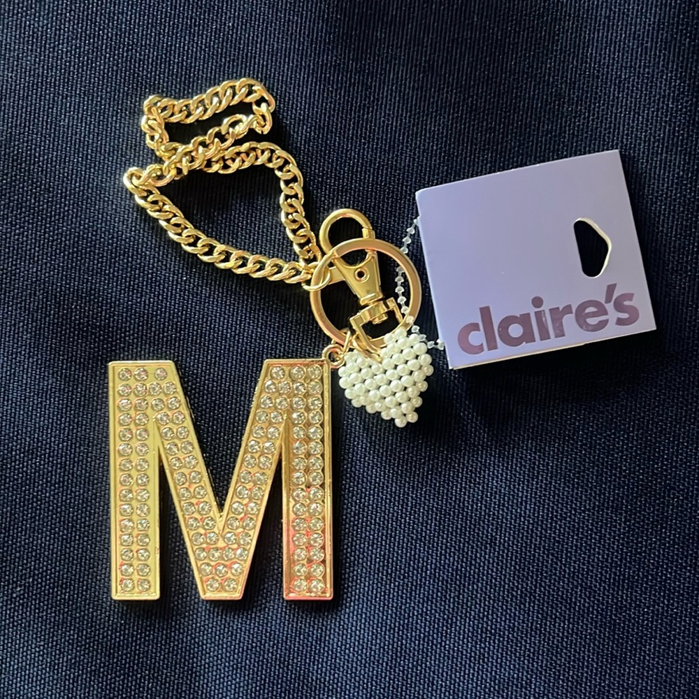 NWT Claire’s “M” Initial Keychain